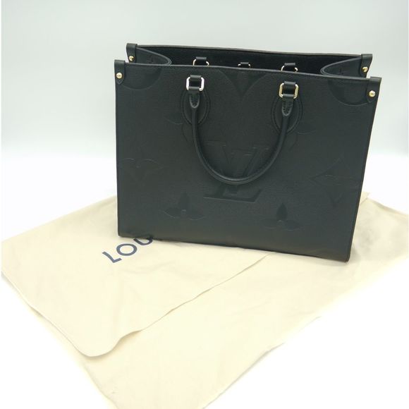 Louis Vuitton Tote Bag On The Go Monogram Emplant Leather Noir MM Shoulder Bag - Picture 9 of 9